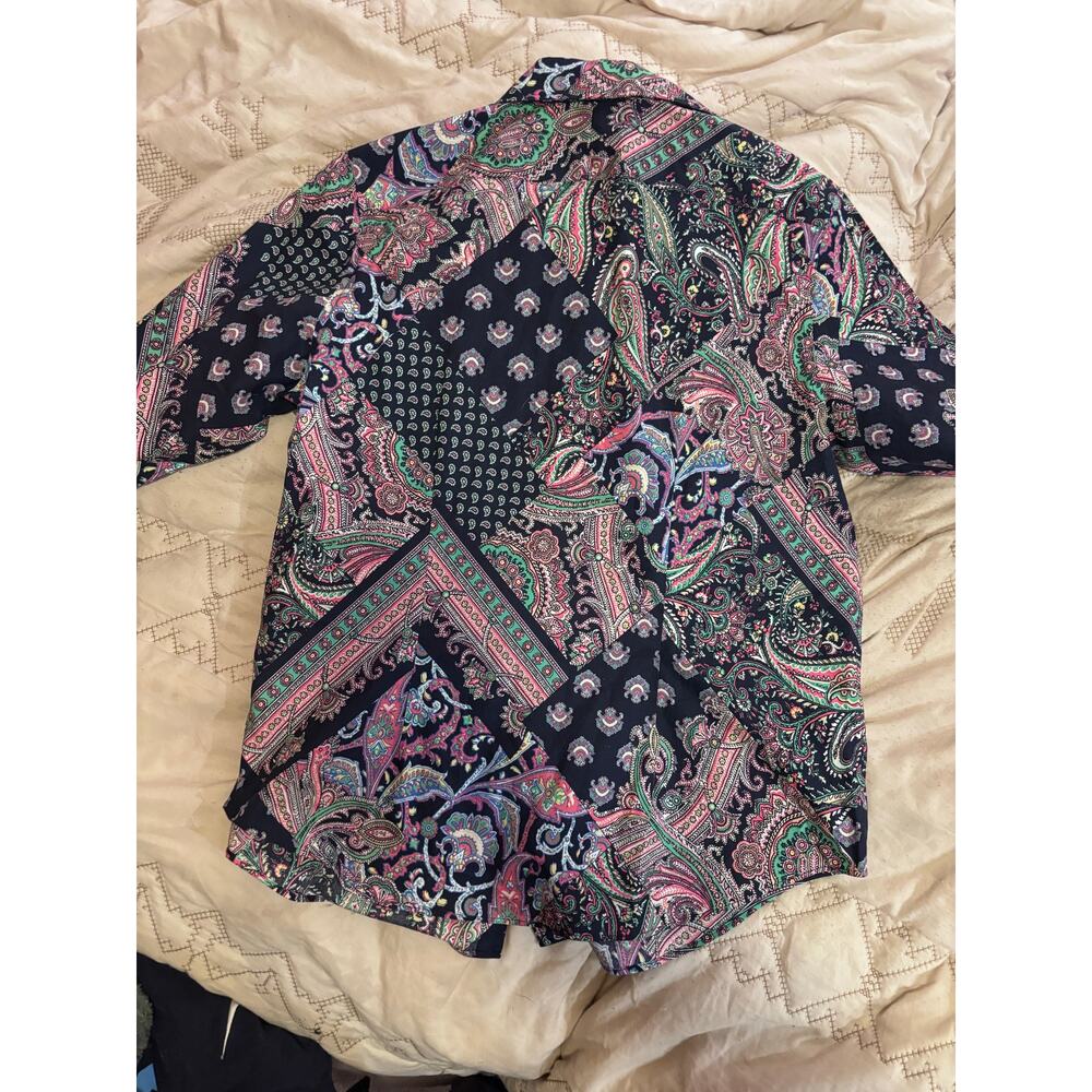 Lauren Ralph Lauren Paisley Patchwork Button Down Shirt Size Large - Picture 7 of 7